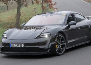 Even faster Porsche Taycan electric car spotted at the Nurburgring