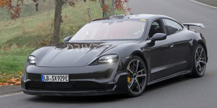 Even faster Porsche Taycan electric car spotted at the Nurburgring