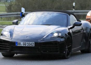 Pure-electric Porsche 718 Boxster spied testing again