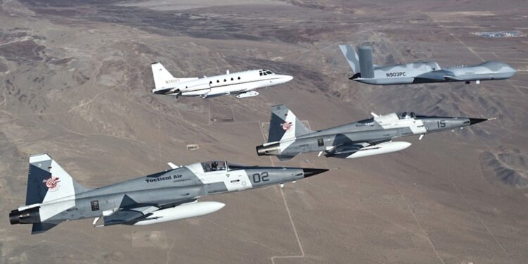 F-5s Team With Avenger Drone, Bizjet In Air-To-Air Infrared Sensor Test