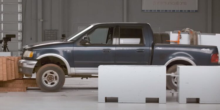 IIHS Is Prepping Its Crash Test Rig for Heavier EVs By Slamming Loaded Pickups Into the Wall
