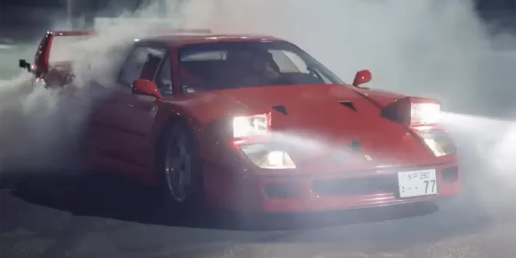 Lewis Hamilton and Kim Kardashian drift Tokyo streets in a Ferrari F40